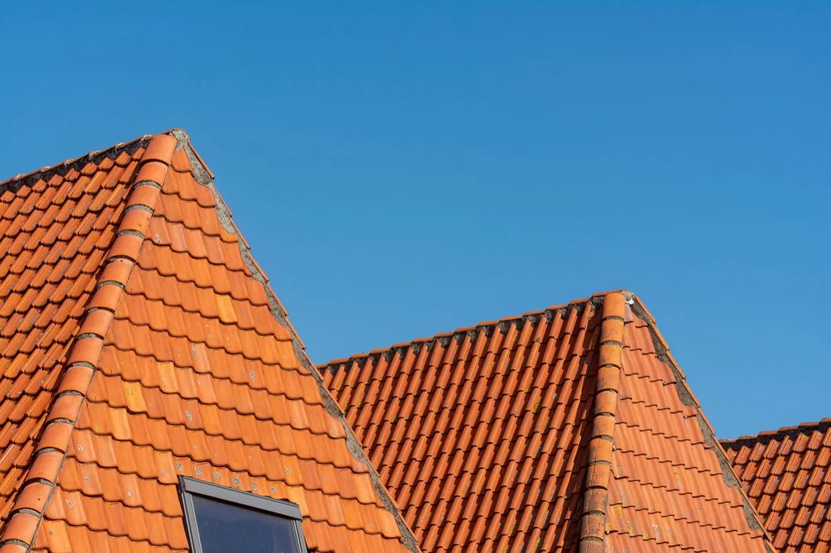 Clay barrel tile rooflines on homes in Norwalk, CT